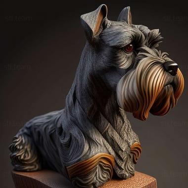 3D model Zwergschnauzer dog (STL)